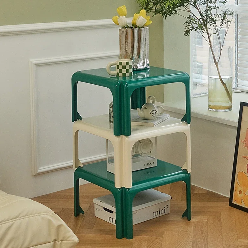 

Living Room Furniture Sofa Side Table Plastic Coffee Tables Creative Storage Rack Bedroom Nightstands Nordic Home Accessories