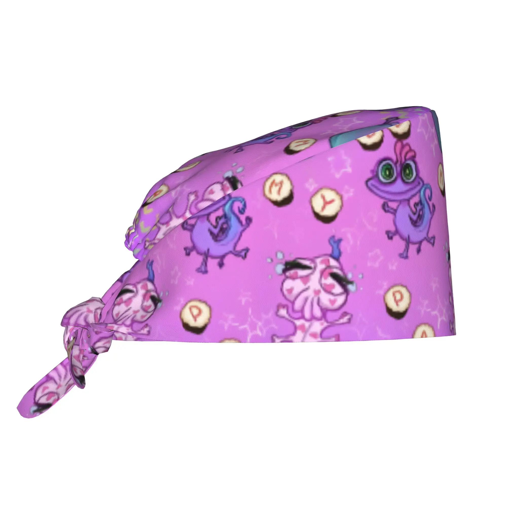 Custom M-Monsters Anime University Medical Staff Scrubs Hat Unisex  For Chef Hat Scrub Caps