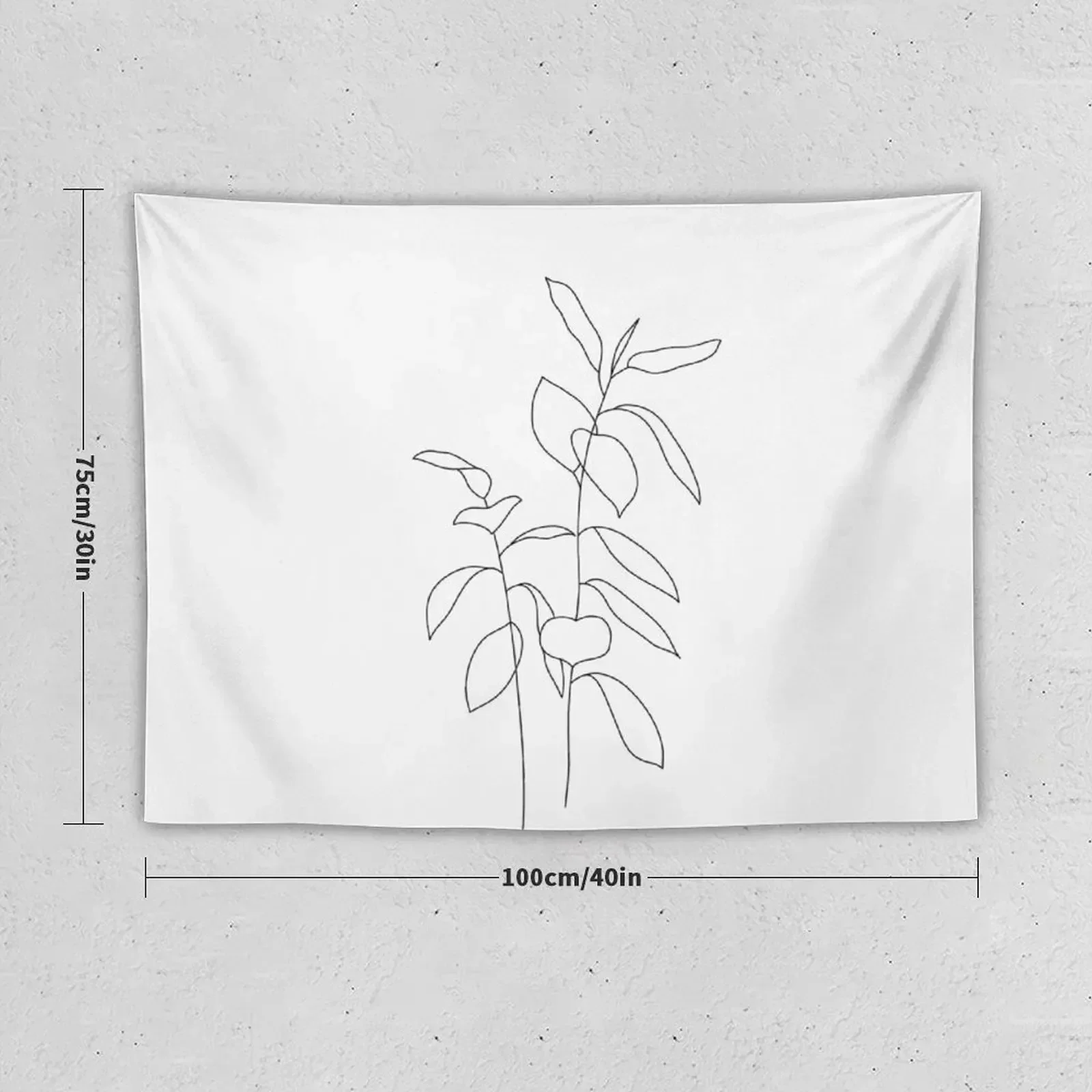 Plant line drawing - Ellie Tapestry Bedroom Decorations Wall Coverings Decorative Paintings Wall Hanging Decor Tapestry