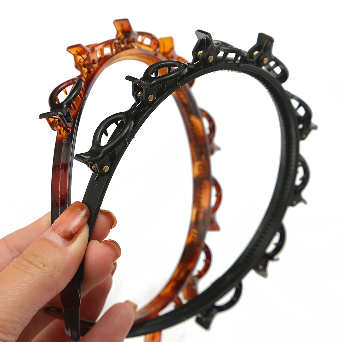 

New Elegant Unisex Pearl Rhinestone Double Bangs Hair Clips Braided Hairbands Hairstyle Casual Headband Fashion Hair Accessories