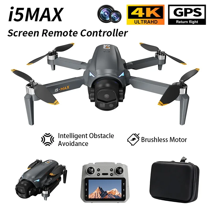 I5 MAX Remote Control Drone GPS WIFI FPV 4K Dual Camera Gesture Photo Obstacle Avoidance Smart Follow Quadcopter 4.5