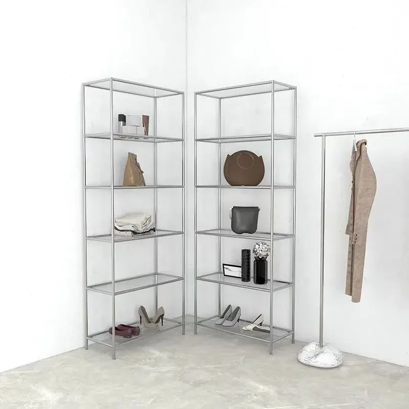 Storage Display Shelf Stainless Steel Red Home Living Ample Storage Easy Assembly Sturdy Durable Stable Construction