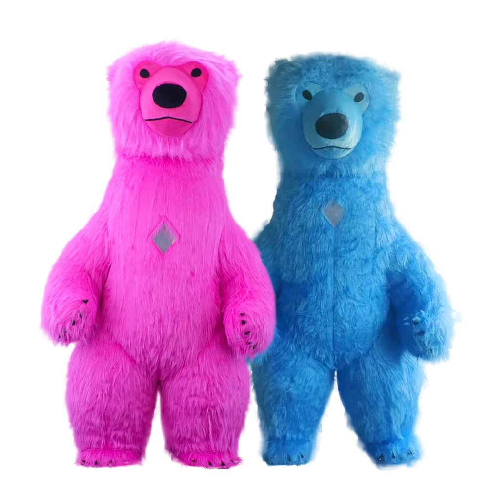 

Adult Halloween Christmas Inflatable Polar Bear Mascot Costume Character Cosplay Set Party Plush Costume