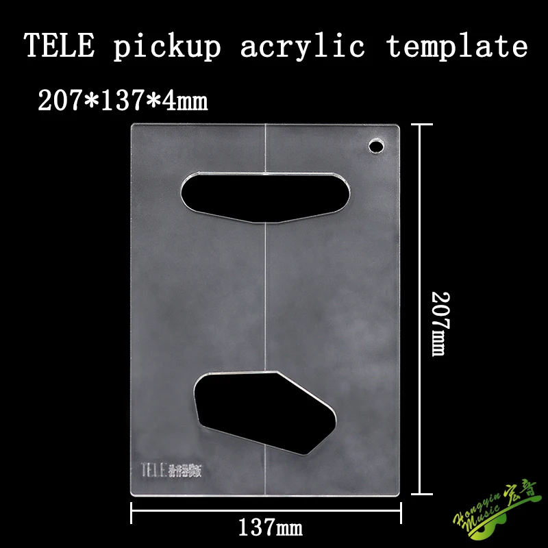 Maak een interne sjabloon voor elektrische gitaar, pickuplijn, vuilnisbak, pianobrug, open gat, ingelaste acrylsjabloon