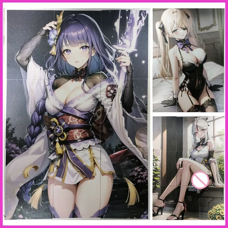 

История богини аниме, редкие головоломки с девятью сетками, преломляющие карточки, игрушки Raiden Shogun для мальчиков, коллекционные карты, подарки на день рождения