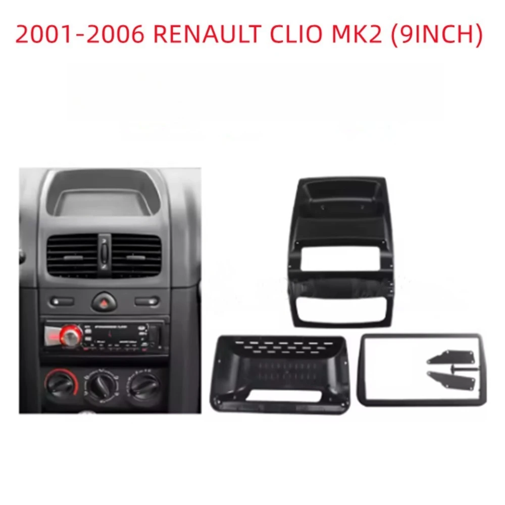 

Для 2001-2006 RENAULT CLIO MK2 9-дюймовая автомобильная приборная панель, комплект GPS, панель, мультимедийная приборная панель, автомобильная радиорамка, инструменты для отделки