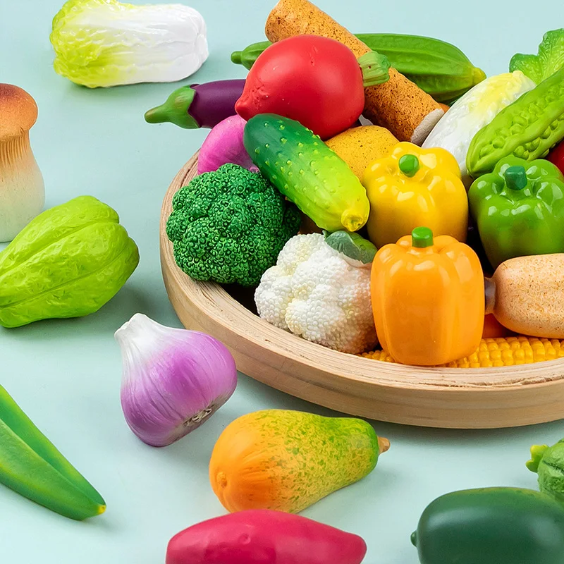 5Pcs Simulation Vegetable Cabbage Luffa Carrot Scallion Eggplant Corn Figurine DIY Miniature Fairy Garden Decoration Accessories