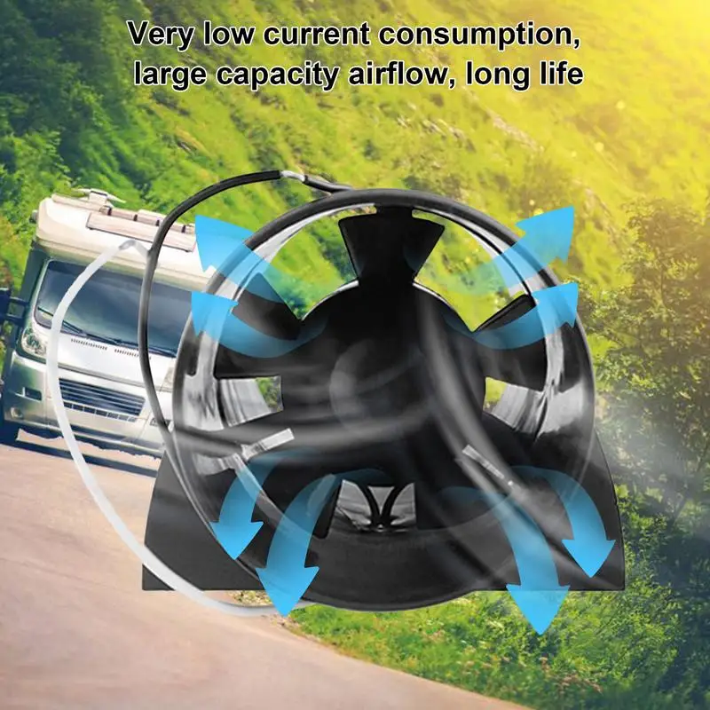 12V Engine Room Fans 5-Blade Bilge Blower Fan Large Capacity Airflow Marine RV Duct Fans Camping Car Accessory