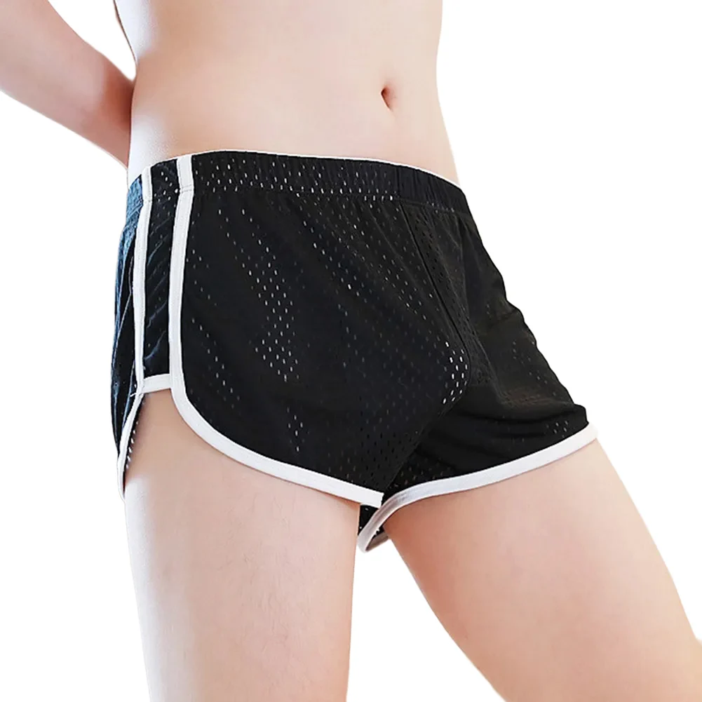 Pantaloncini fitness in rete per uomo Boxer Tronchi fitness Tronchi traspiranti 80 Poliestere 20 Spandex Abbigliamento da casa in stile classico