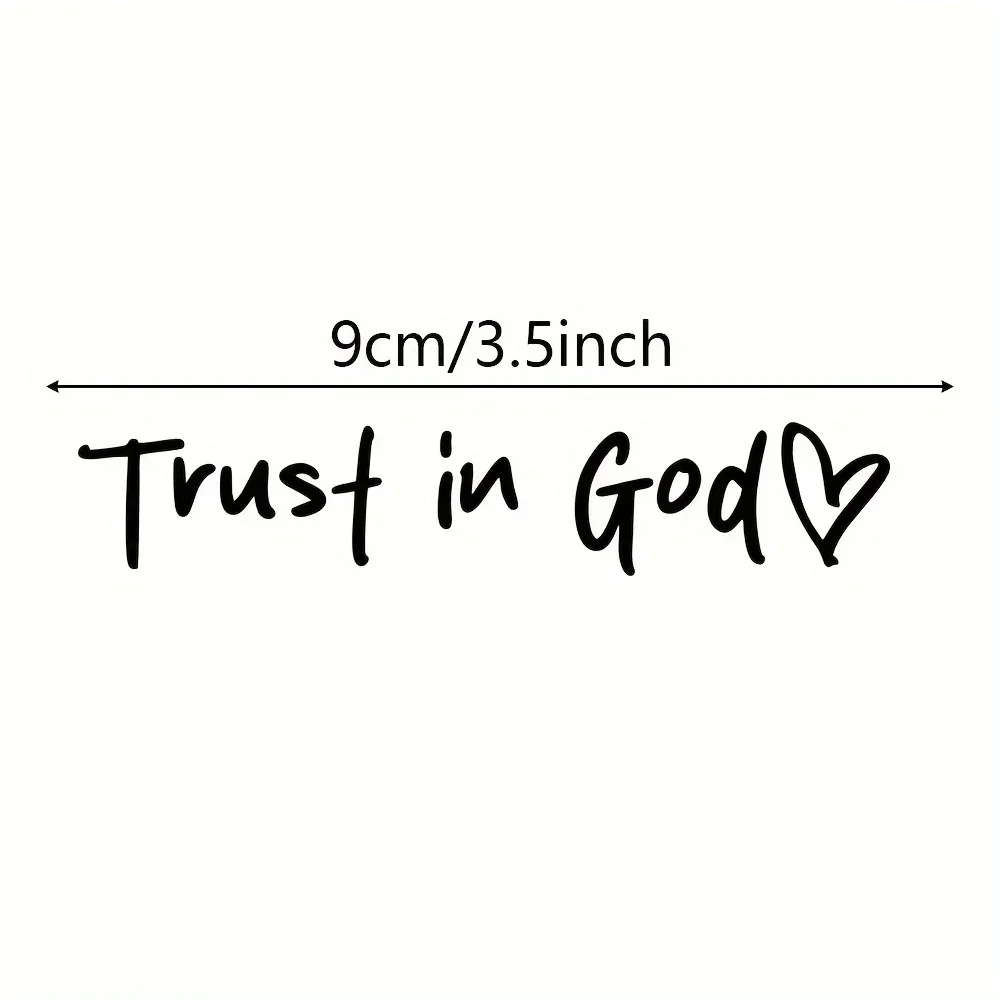 Unique Trust in God Car Sticker, Spiritual Accessory for Car Rearview Mirror, Make Your Car Stand Out with This Faith Decal