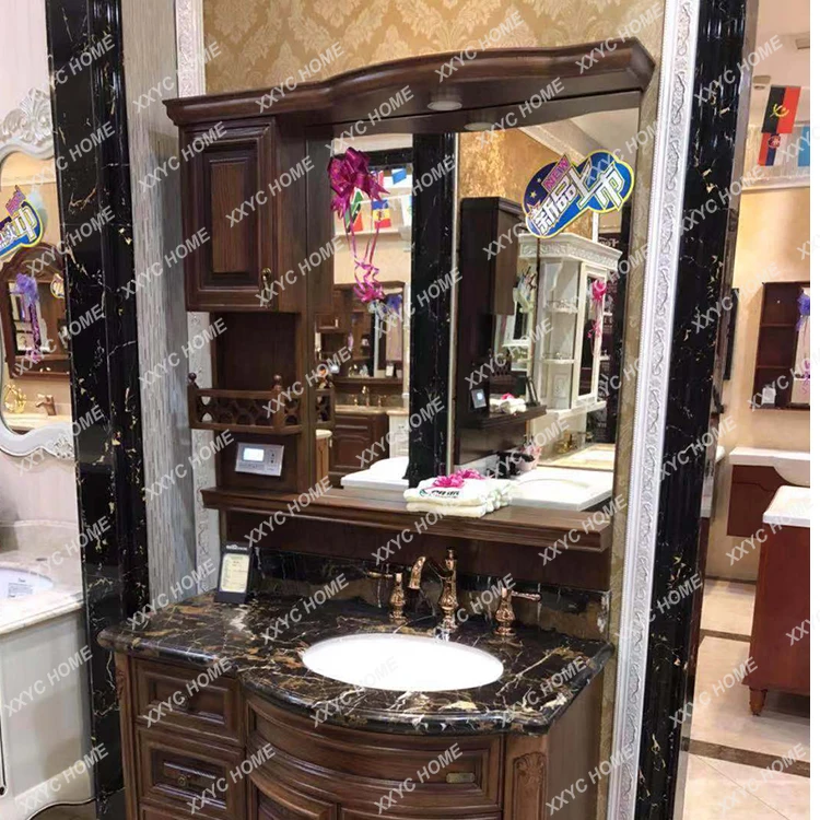 Bathroom Cabinet Red Oak Bathroom American Washstand Solid Wood Antique Bathroom Cabinet Hand Washing Bathroom Cabinet