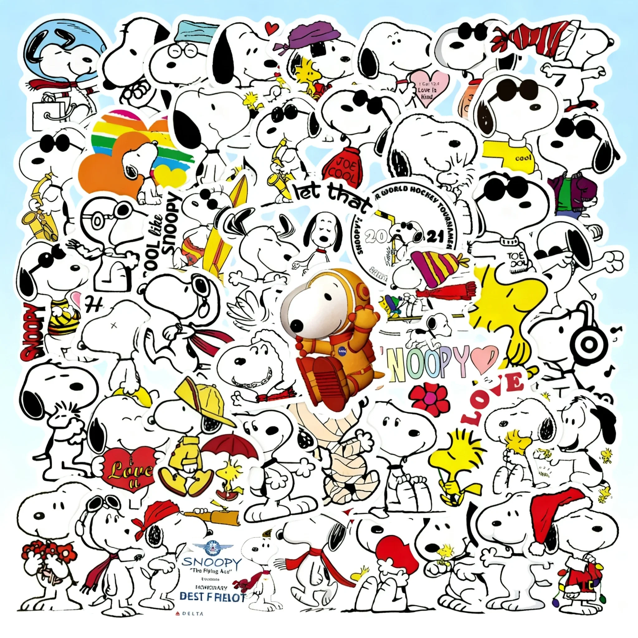 

50Pcs Cartoon Snoopy Dog Stickers for Kids Laptop Skateboard Graffiti Water Bottle Motorcycle Sticker Toy Decal