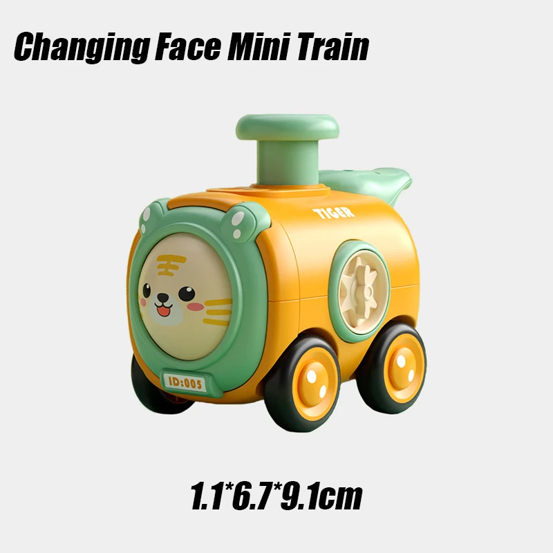 Face change inertia mini train toys car vehicle for baby 1 to 2 year Boy Girls Birthday Gift for Infant Toddlers Whistle