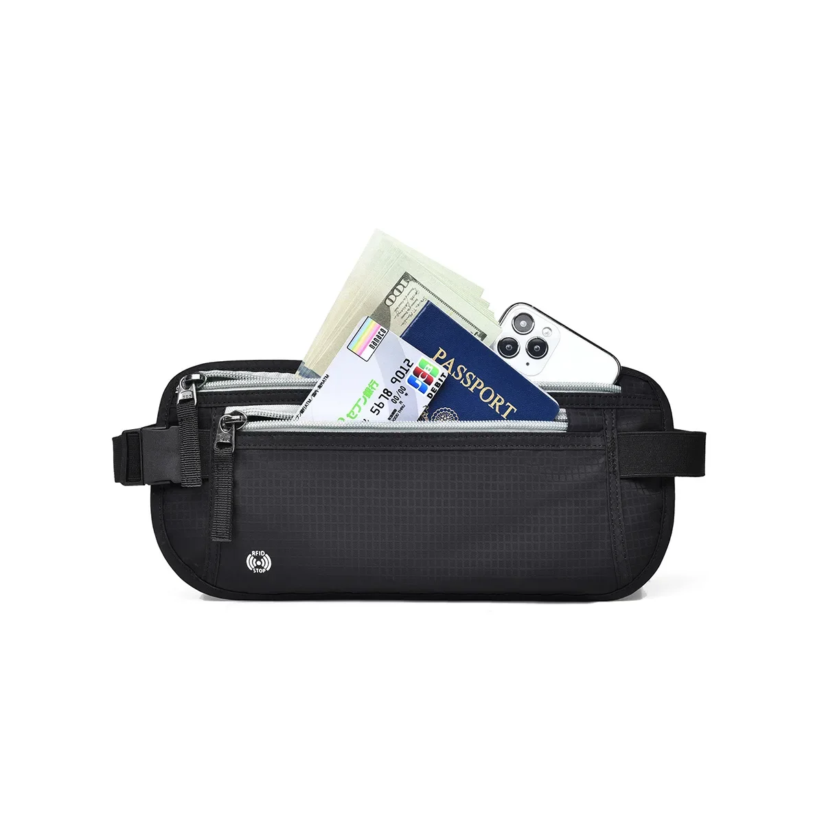 Unsichtbare Reise-Hüfttasche für Reisepass, Geld, Gürteltasche, versteckte Sicherheitsbrieftasche, Outdoor-Sport, Joggen, Brusttasche, Hüfttasche