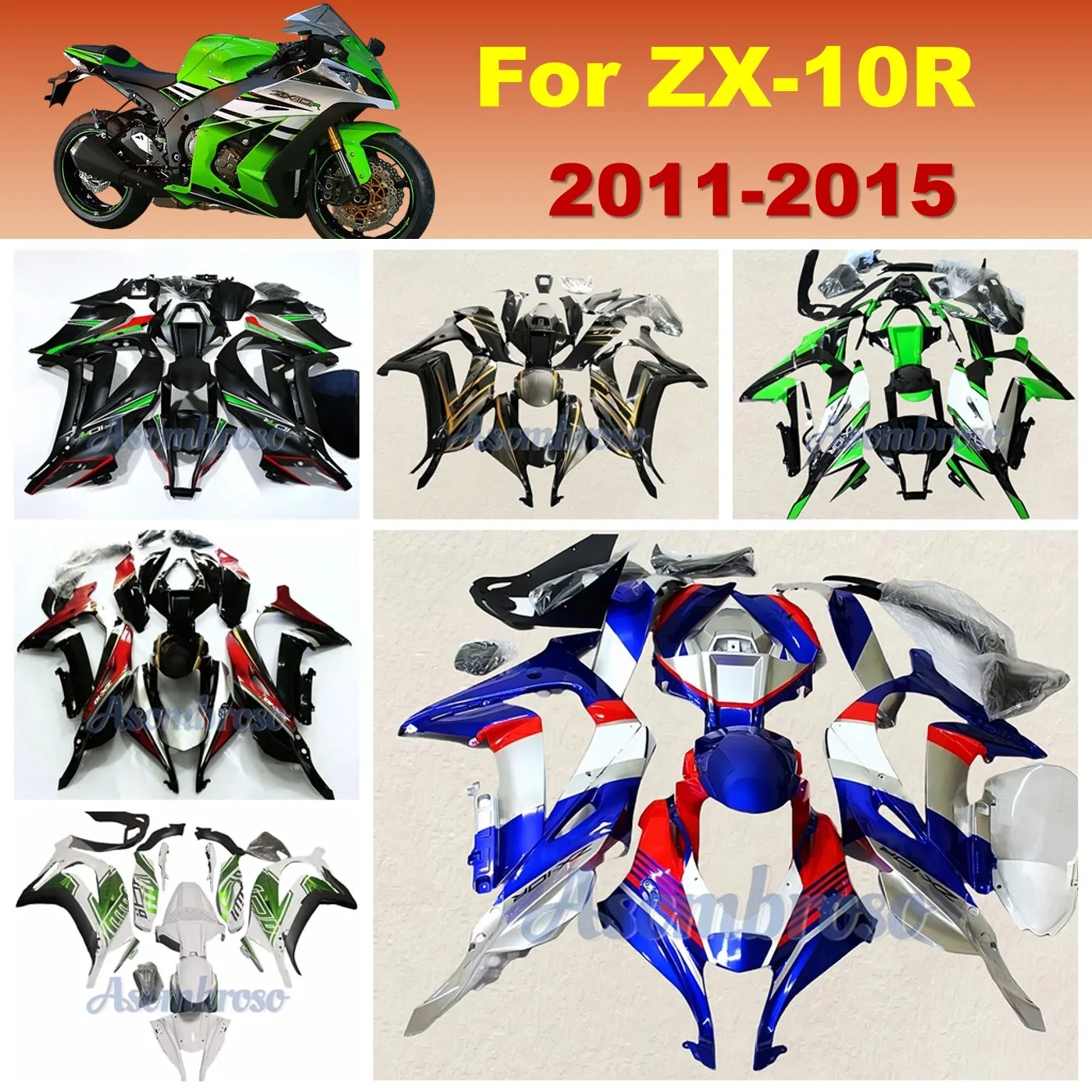 

Обтекатели мотоцикла для Ninja ZX10R 2011 2012 2013 2014 2015 ZX-10R zx 10r, полный комплект обтекателей, панели кузова