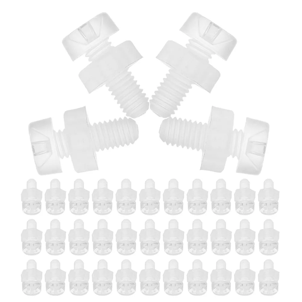 100Pcs Transparent Acrylic Corner Bracket Kit M3x6 Triangle Screws M3x2.4 Nuts Three-Sided Fastening Hardware Assortment