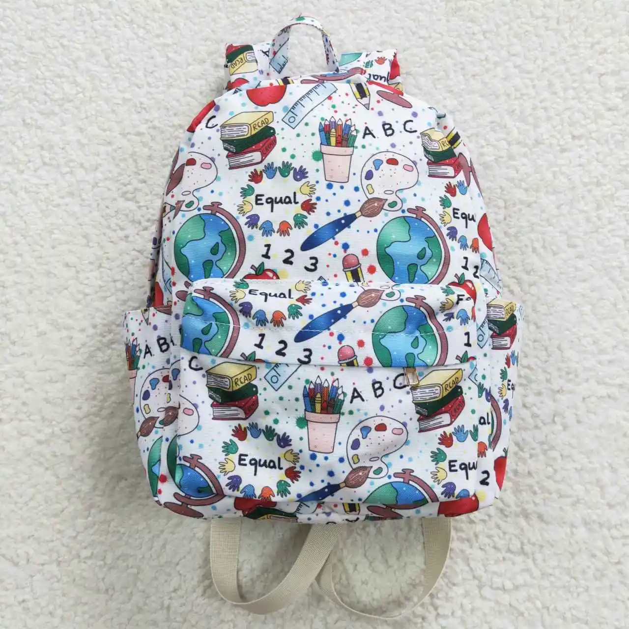 

BA0072 Summer New arrival Boutique new children's back to school Globe Apple White Backpack Summer girls Boutique Wholesale bags