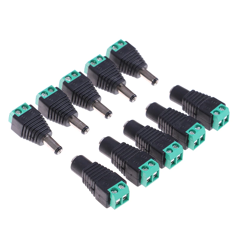 5pcs Female Male DC Power Cable Connector Jack Plug Connection For LED Strip