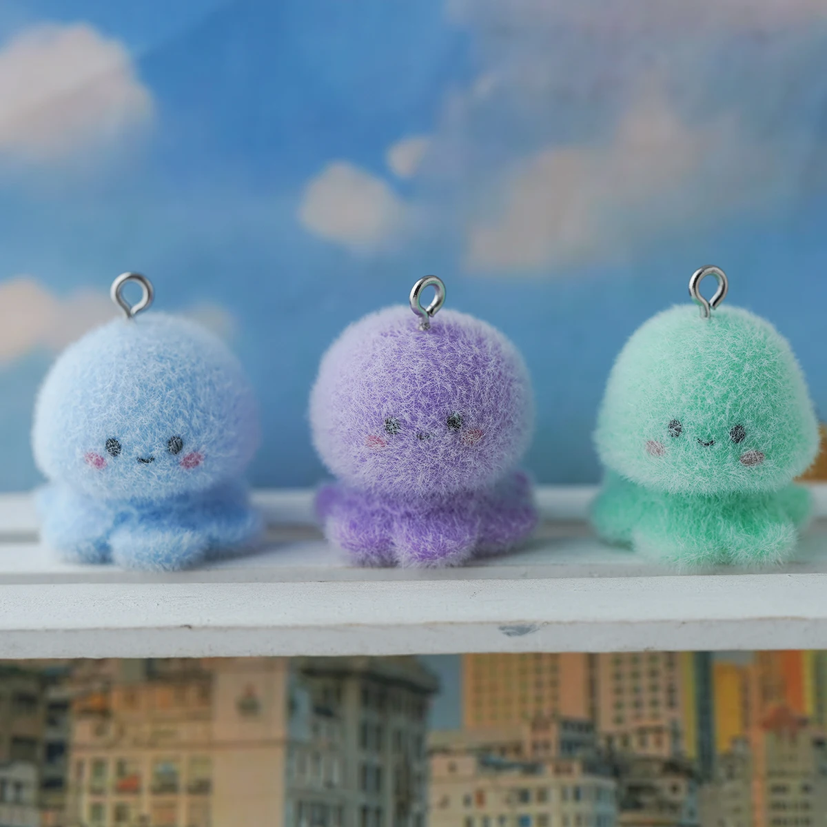 15pcs Cartoon resin marine animals Charms cute mini Little octopus pendant for Necklace earrings DIY jewelry Accessories make