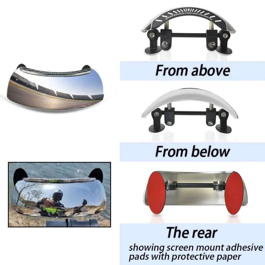 Motorcycle 180 Degree wide-angle rearview mirror For SUZUKI Burgman 125 150 200 250 400 650 Executive Sport Blind Spot Mirror