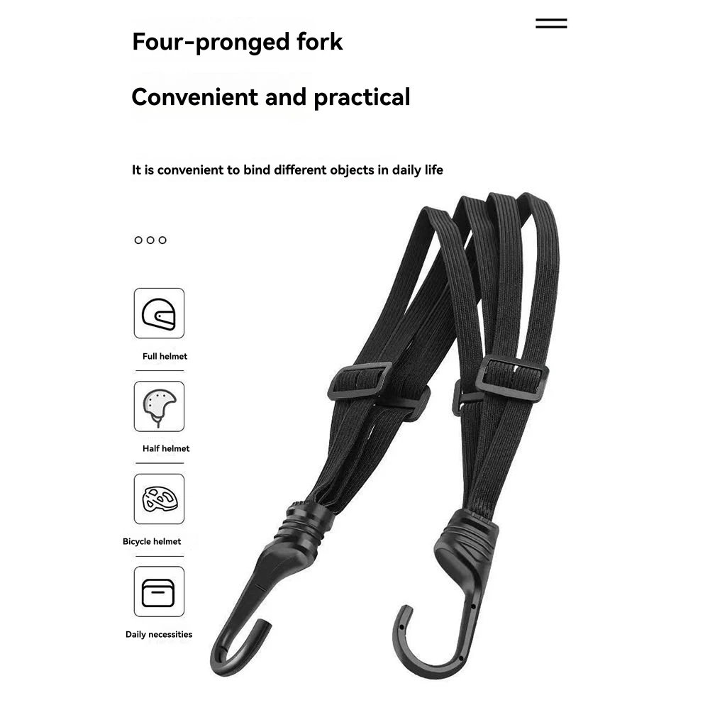 

Compact 4 Pcs Motorcycle Helmet-Fixing-Rope Hook 60CM Luggage Fixed Rope Universal Rear Seat Tie Bungee Cord