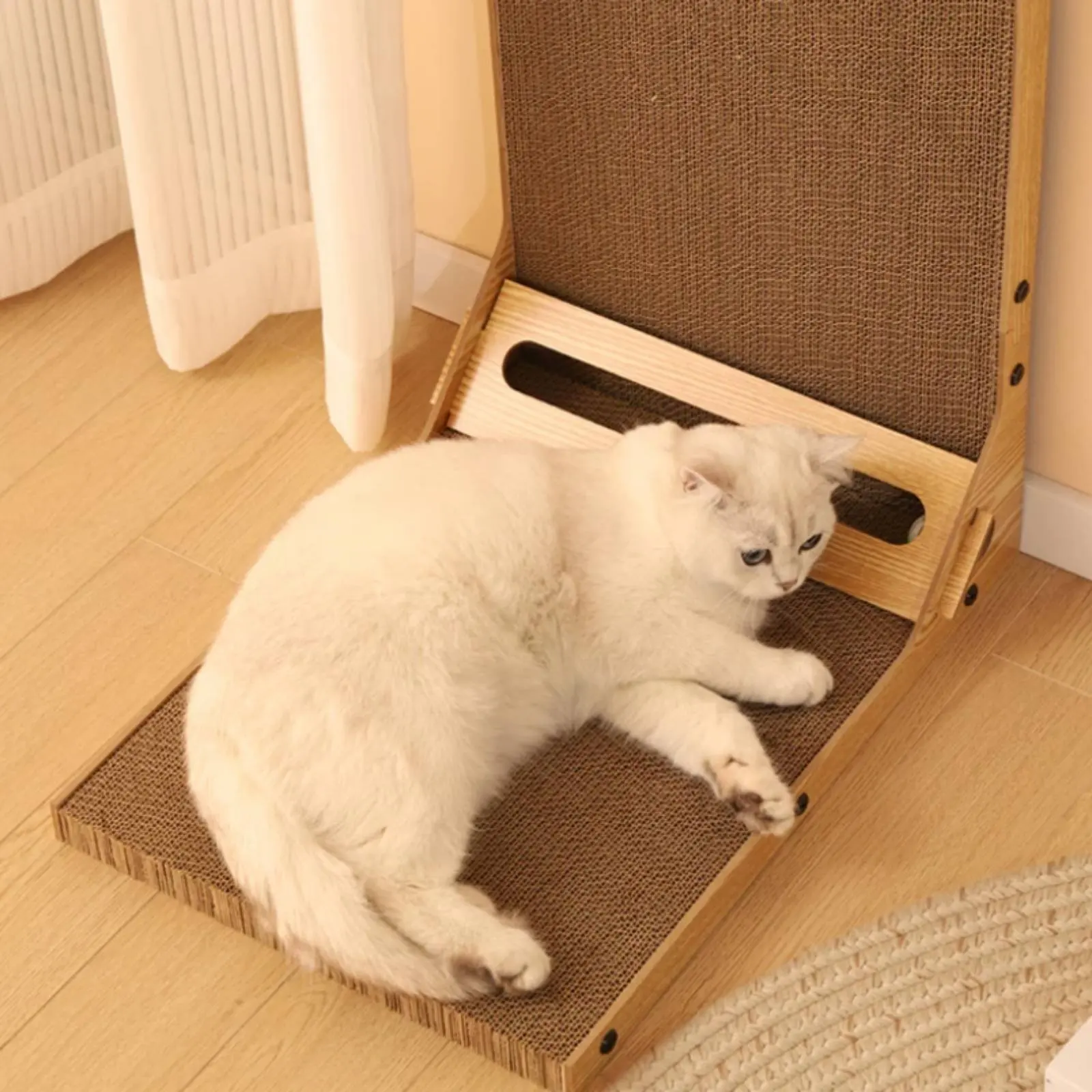 Arranhador para Gatos em Formato de L com Unidade Interna Substituível - Cama Arranhador para Gatos em Formato de L, Acessório Duradouro para Animais de Estimação