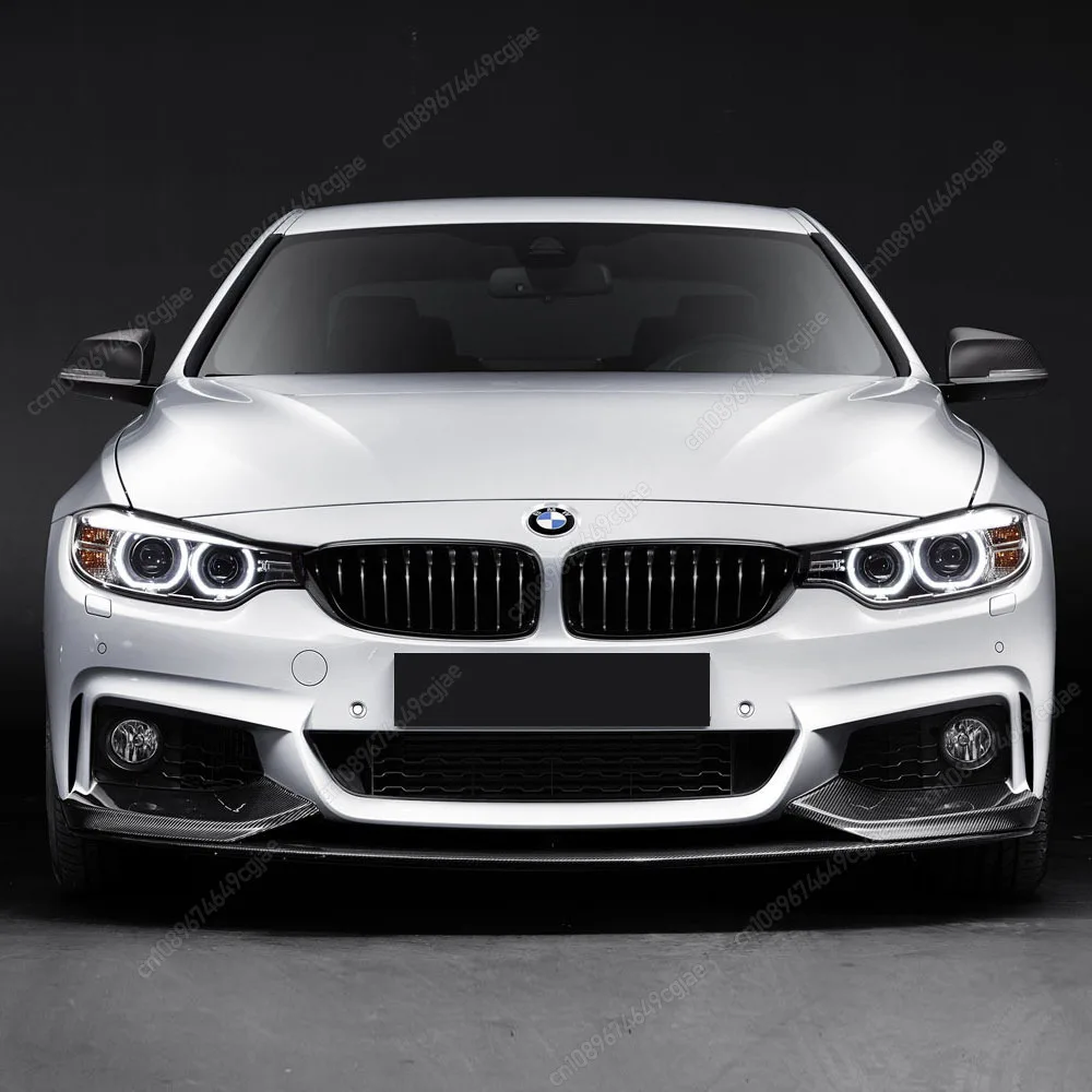 4 قطعة شفة مصد السيارة الأمامية الناشر الفاصل طقم الجسم غطاء لسيارات BMW F32 F33 F36 420i 430i 420d M440i 2014-2020 ABS لمعان أسود ضبط #3