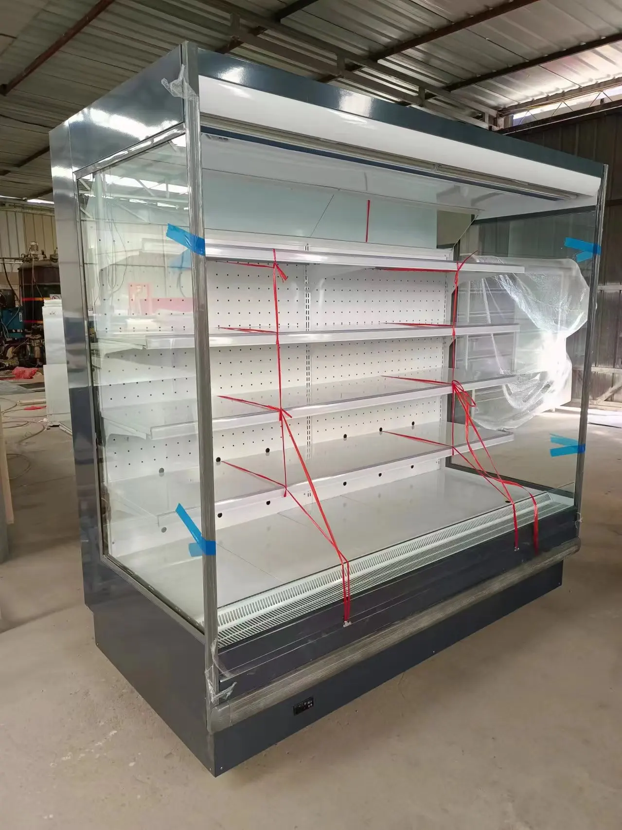 Wholesale Price Commercial Supermarket Vegetable Fruit Refrigerated Beverage Display Cabinet Vertical Fresh Air Curtain Cabinet