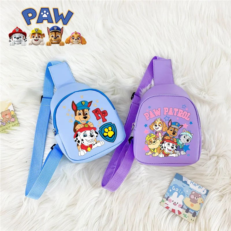 

Paw Patrol Chest Bags Girl Satchel Chase Skye Canvas Bags Cartoon Anime Printing Shoulder Pack Kawaii Crossbody Bag Mother Gifts