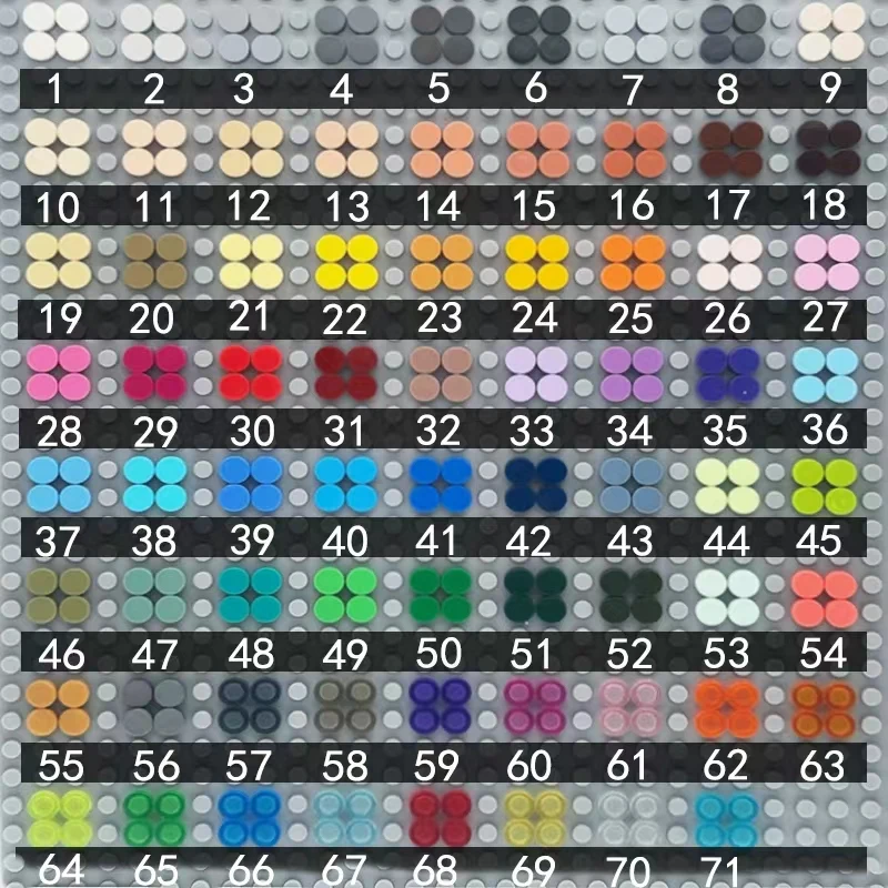 Image of 500 Stück Montage-Bausteine Flache Fliesen 1x1 Runde Steine 1*1 DIY Pädagogisches Technik-Set Kompatibel mit 98138 Spielzeug für Kinder
