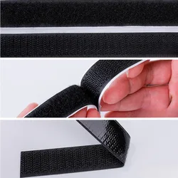 2CM*1/3/5M Magic Tape Self-adhesive-velcro Hook and Loop Fastener Nylon Sticker Tape Sewing Adhesive with Glue Strap