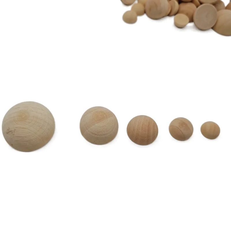 12-40mm Half Unfinished Wooden Balls Natural Split Wood Ball Wood Craft Balls Small Wooden Balls for Paint DIY Craft Toy