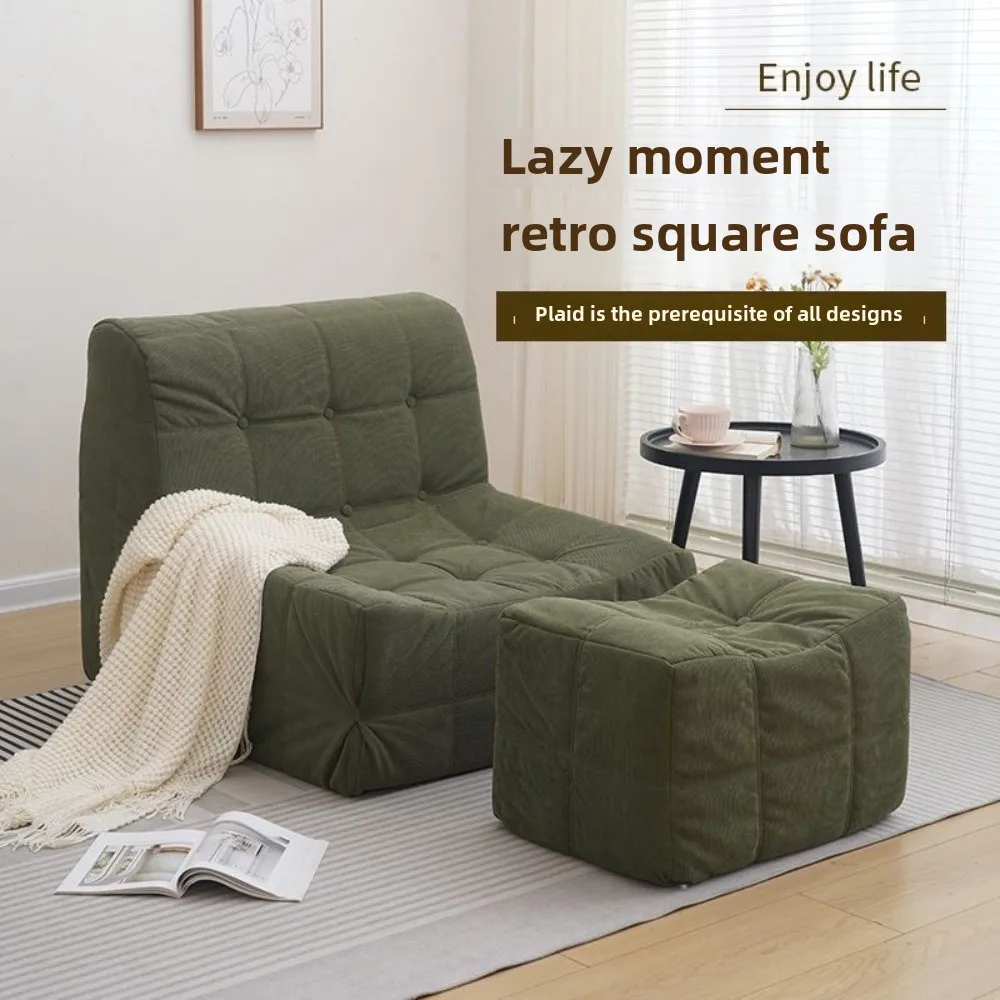 

Waffle sofa lazy sofa retro square living room bedroom Japanese casual designer creative Internet celebrity single