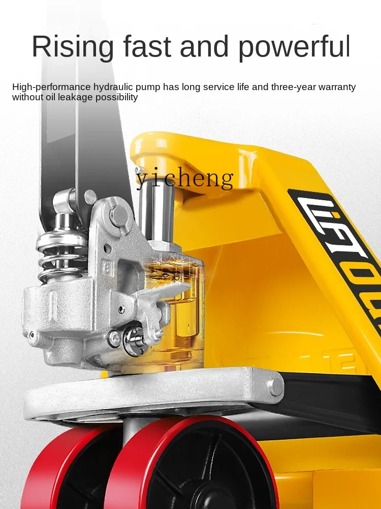 YY Heavy Duty Trailer Forklift Manual Hydraulic Truck Hand Push Oil Pressure Forklift Tray Trailer