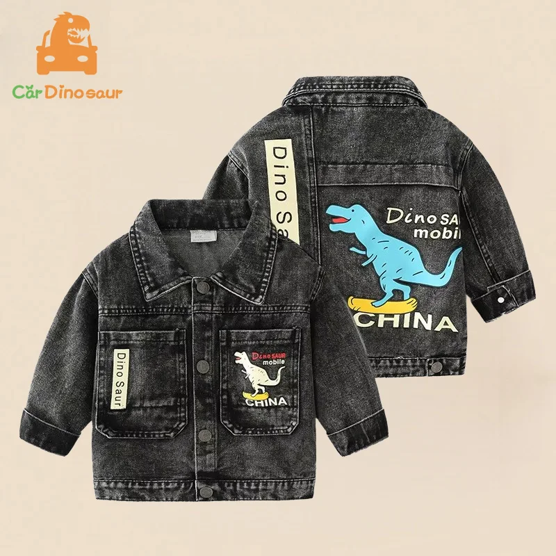 2025 Spring Autumn Fashion 2 3 4 5 6 8 Years Children Clothing Single Breasted Baby Tops Handsome Kids Boys Cartoon Denim Jacket
