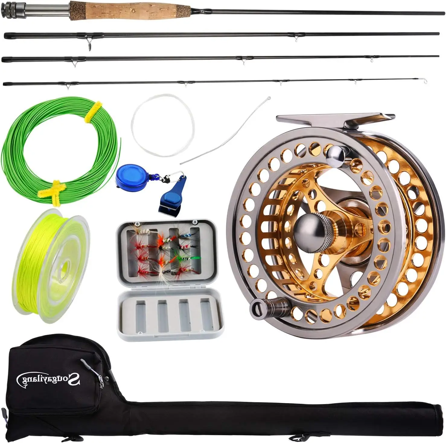 Fly Fishing Rod Reel Combos with Lightweight Portable Fly Rod and Fly Reel,Fly Fishing Complete Starter Package