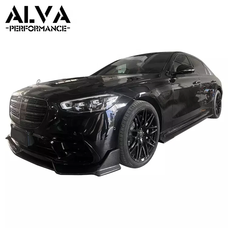 Dry Carbon Fiber Car Bumper Kit Front Lip Side Skirt Rear Diffused Spoiler Exterior Trim For Mercedes S-class/m-type