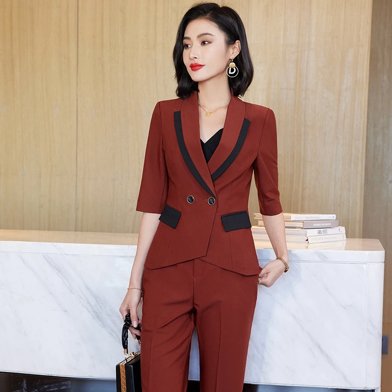 HIGH QUALITY Newest 2024 Fashion Designer Suit Set Women's Slim Fit Shawl Collar Lion Buttons Blazer Pants Suit Korean