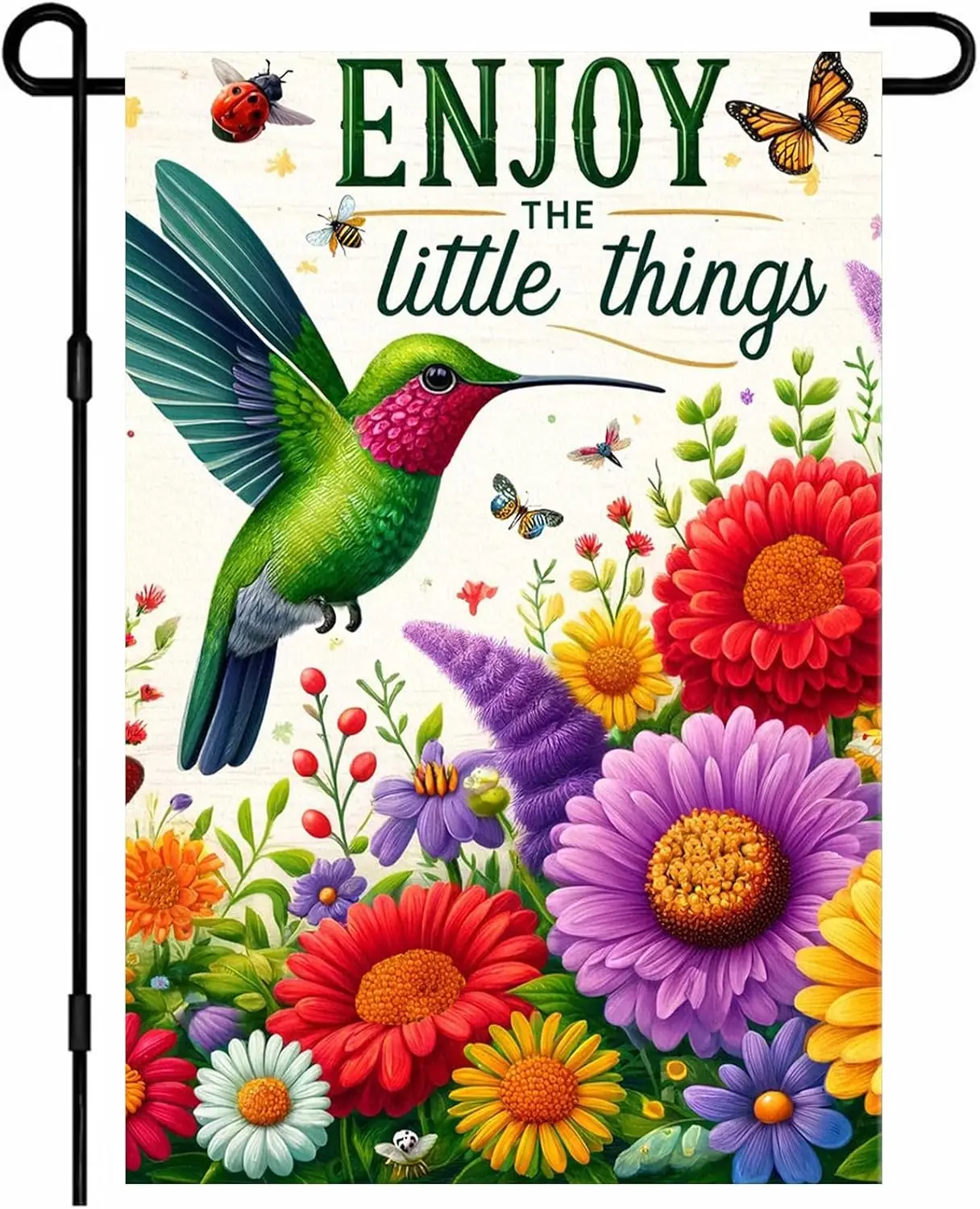 Enjoy The Little Things Inspirational Garden Flag 12x18 Inch Decorative Outdoor Yard Flag for Home Decor Double Sided Hummin GGX