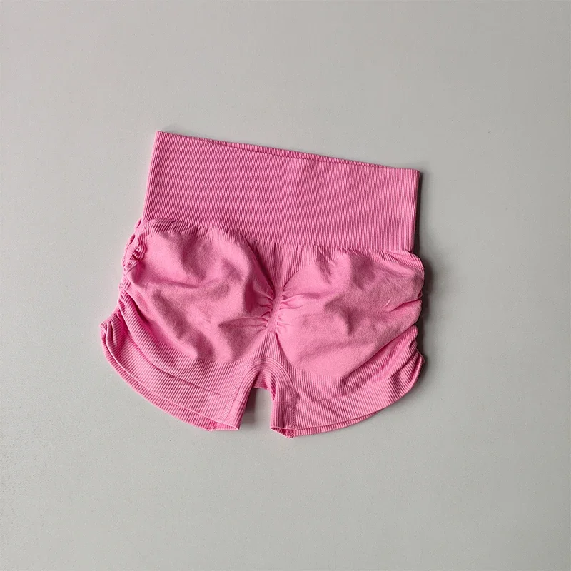 Sexy Plissierte Shorts mit Kordelzug für Damen, Enganliegende Hochgeschnittene Hüftformende Hosen, Atmungsaktive Yoga-Fitness-Dreiviertelhosen – Detail 10
