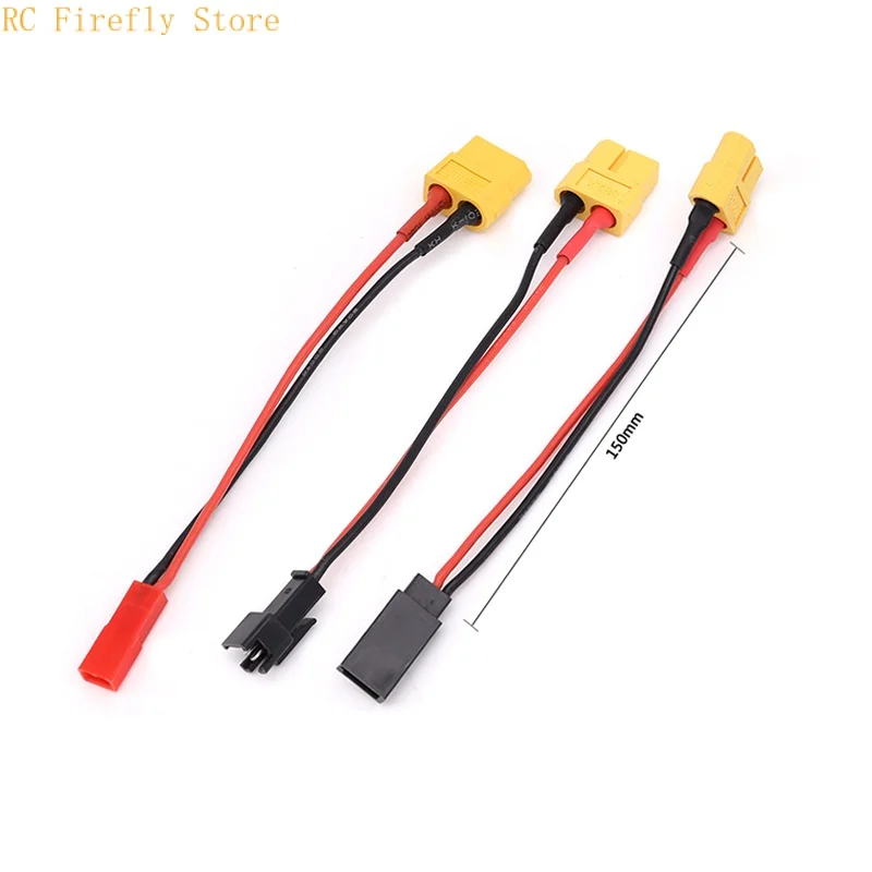 XT60 Female Plug to Futaba JST SM Male Connector Charging Adapter Cable Converter Lead 22AWG 100mm Wire For RC Battery