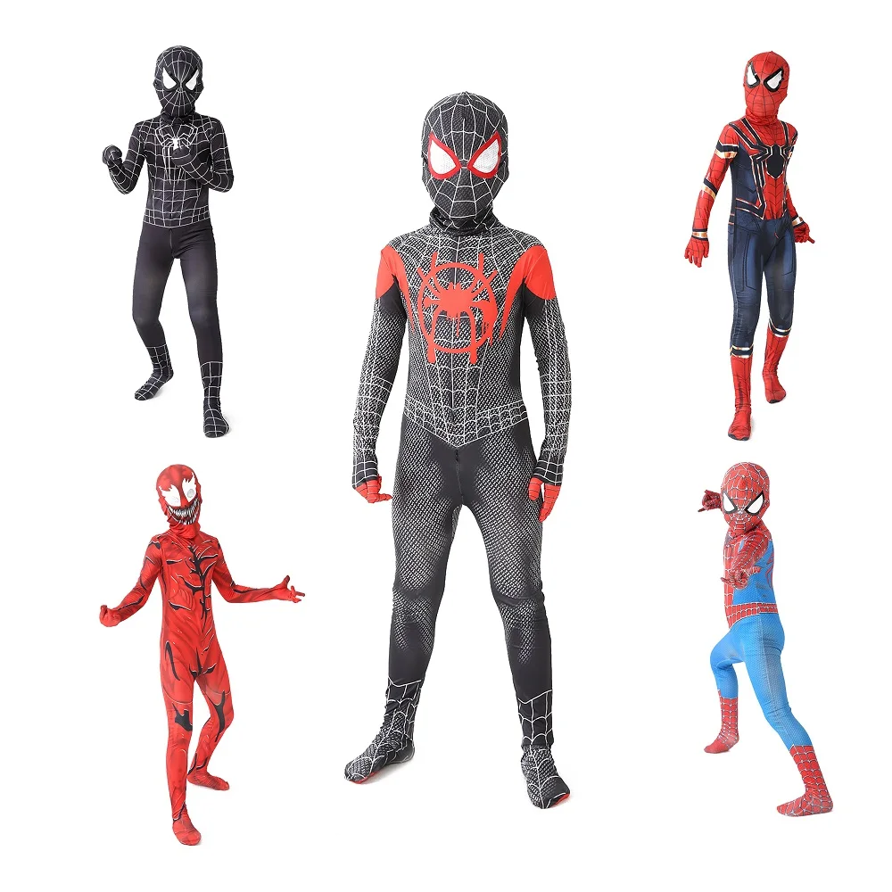 12-Stil Superheld Spiderman Kostüm Set Iron Miles Venom Erstaunliche Spiderman Party Halloween Weihnachten Cosplay Body