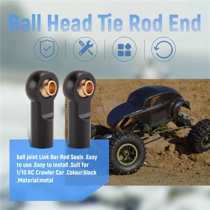 

Yd-10Pcs Metal M3 Link Tie Rod End Ball Joint For 1/10 RC Car Crawler AXIAL SCX10 D90 D110 Tamiya CC01