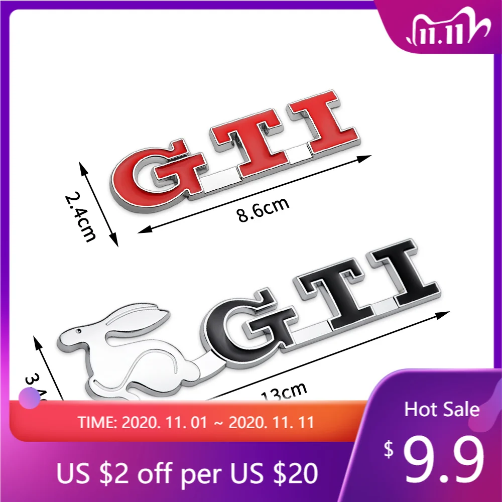 GTI Car 3D Metal Front Hood Badge Grille/Stickers For Volkswagen Jetta Lavida Bora polo 2018 passat b6 b8 mk6 golf R Rline Bora