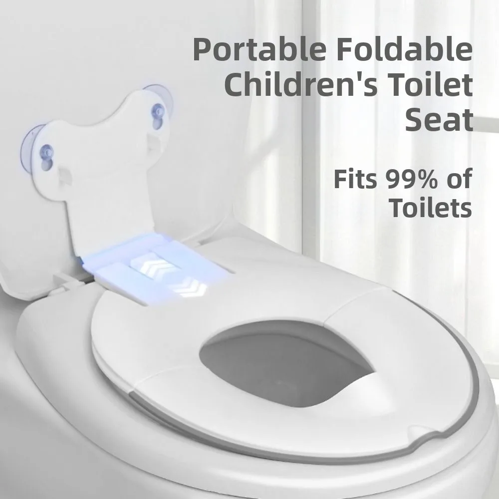 

Splash-proof Baby Folding Potty Seat Nonslip Adjustable Children Potty Chair Pad Universal Suction Cup Fixation