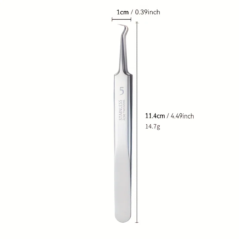 1/3/8 szt. Stalowe pęsety do usuwania zaskórników, ultra-dokładne do czyszczenia głębokiego, hipoalergiczne narzędzia