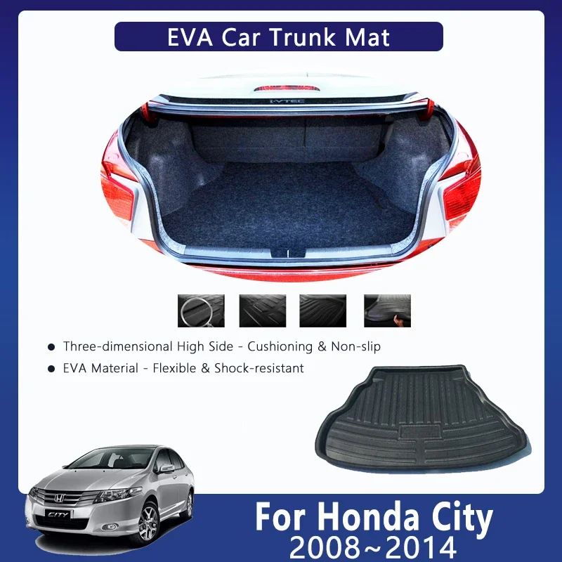 Car EVA Rear Trunk Mat For Honda City Ballade GM2 GM3 2008~2014 Anti-dirty Trunk Storage Pad Cover Cargo Carpet Auto Accessories