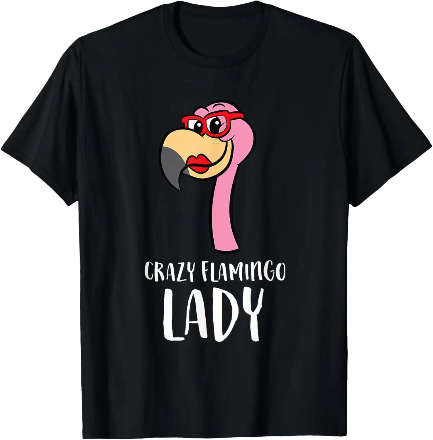 Crazy Flamingo Lady Cute Flamingo T-Shirt Kawayi Harajuku Vintage T Shirt Funny Shirt Women Summer Streetwear Tops Clothing