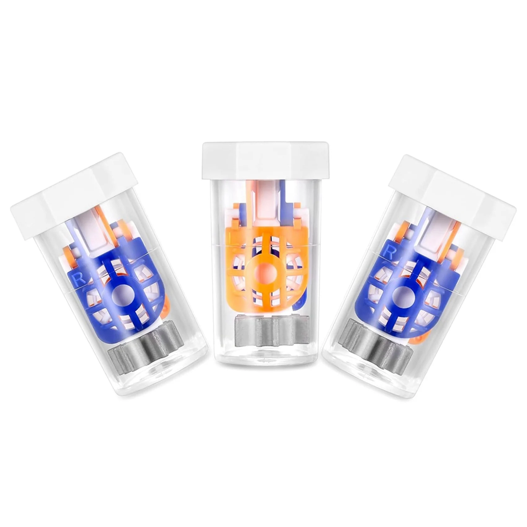 

AB06 Набор из 6 футляров для контактных линз с перекисью водорода, дорожный футляр для контактных линз, портативный вентилируемый футляр для линз в форме бочонка