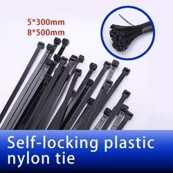 Self-locking Plastic Cable Zip tie Black 5x400mm cable tie fastening ring 8*500mm Nylon tie zip wraps strap cable tie 8*300mm
